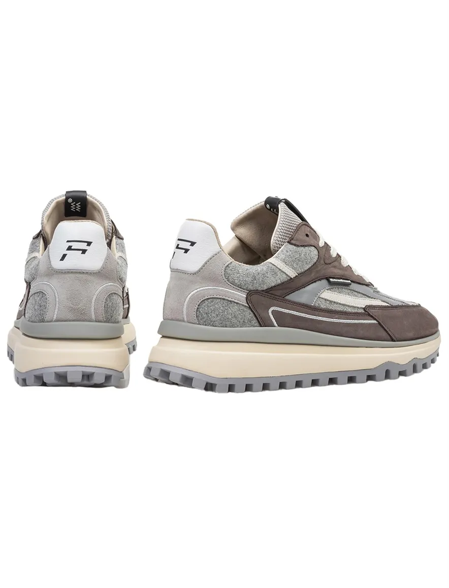 Floris van Bommel sneakers bruin effen
