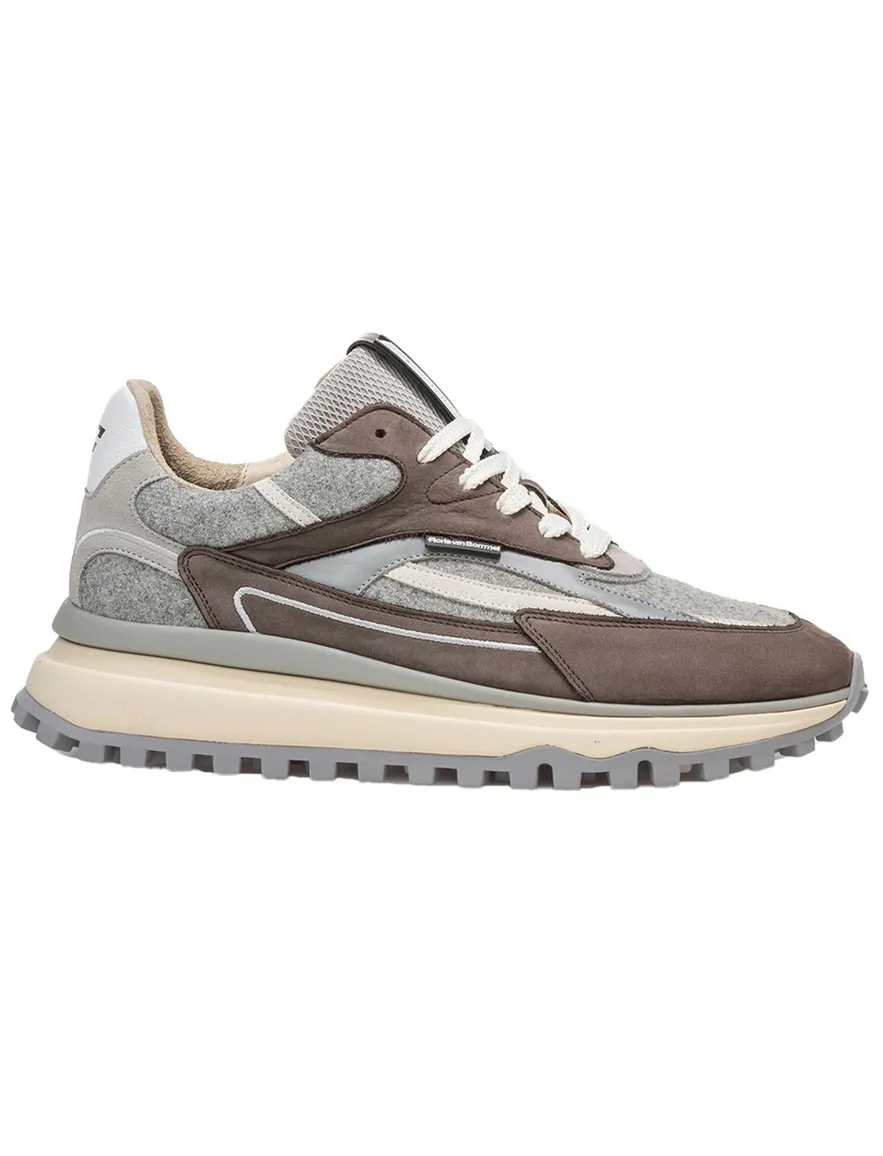 Floris van Bommel sneakers bruin effen
