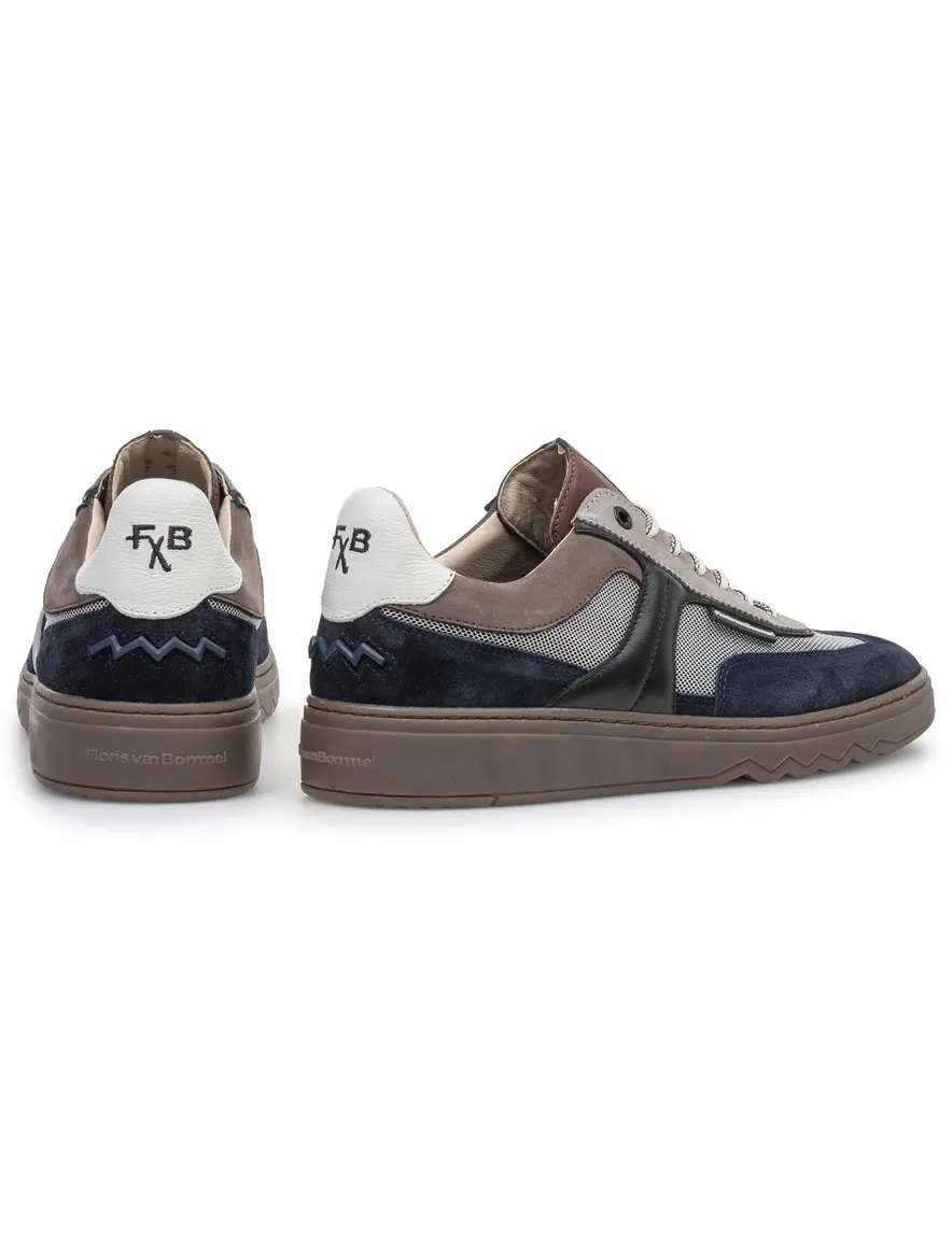 Sneaker Floris van Bommel geprint donkerblauw suede