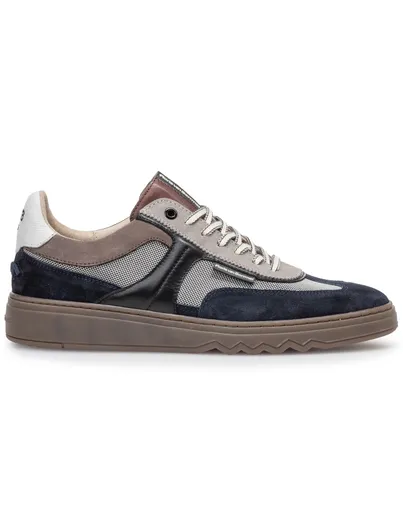 Floris van Bommel Sneaker Floris van Bommel geprint donkerblauw suede
