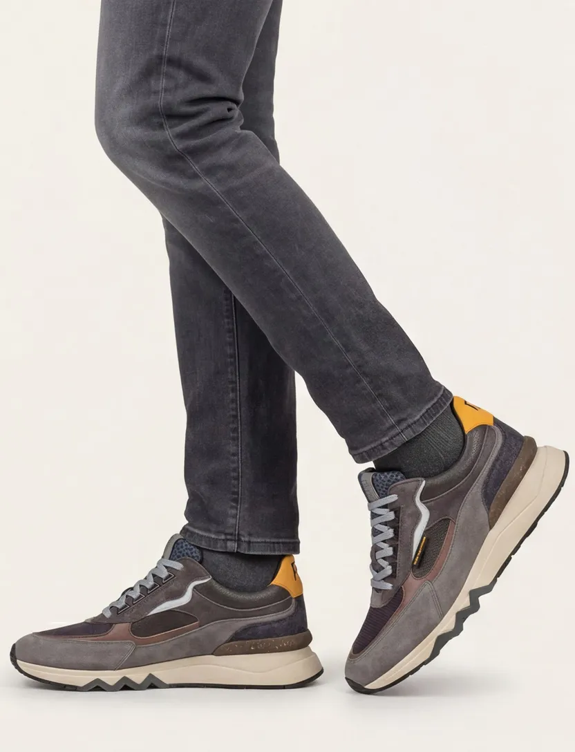 Floris van Bommel sneaker suede grijs effen