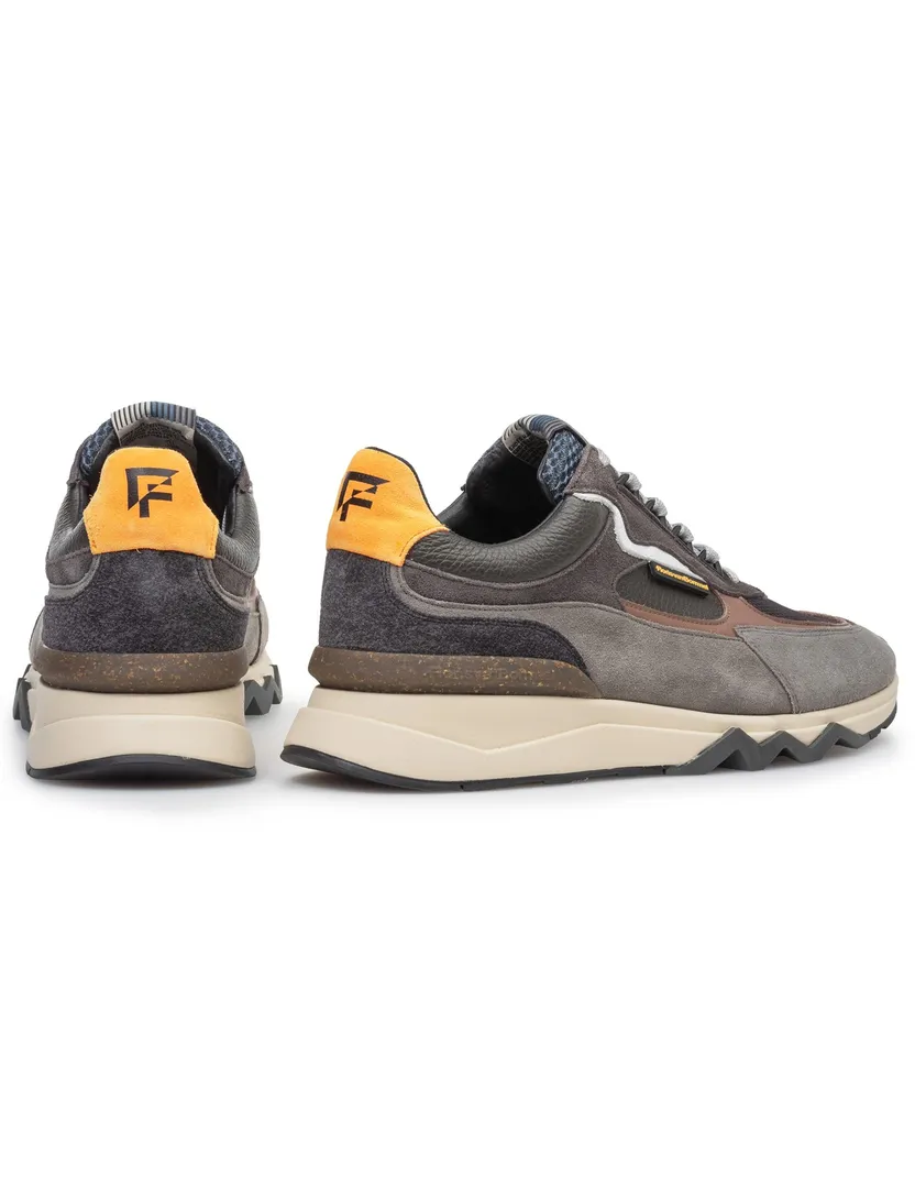 Floris van Bommel sneaker suede grijs effen