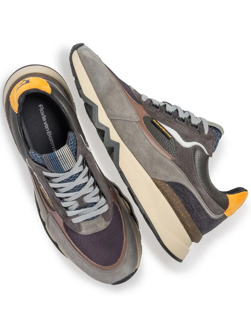 Floris van Bommel sneaker suede grijs effen