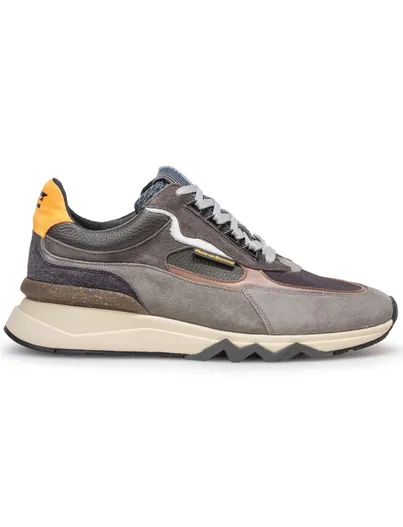 Floris van Bommel Grijze geprinte sneaker Floris van Bommel suede