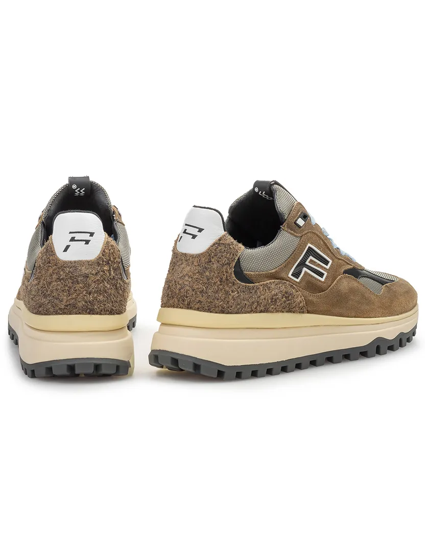 Sneaker Van Bommel De Gripper bruin blauwe veter