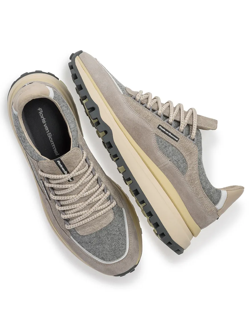 Floris van Bommel sneaker bruin grijs suede