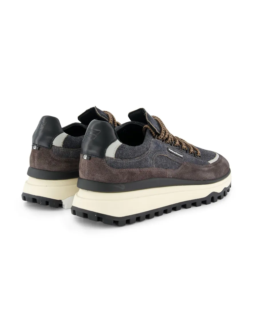 Sneakrs Floris van Bommel grijs bruin veters