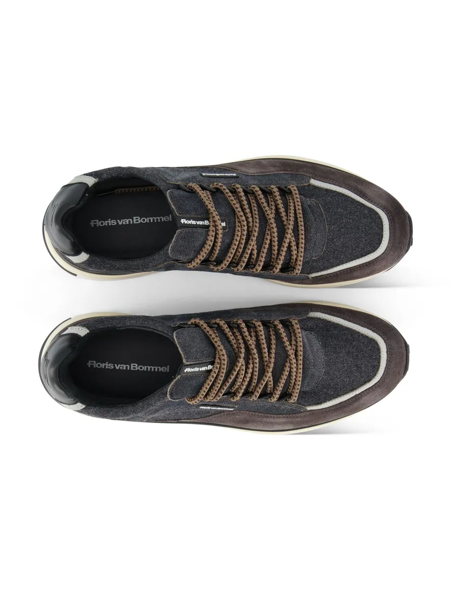 Sneakrs Floris van Bommel grijs bruin veters