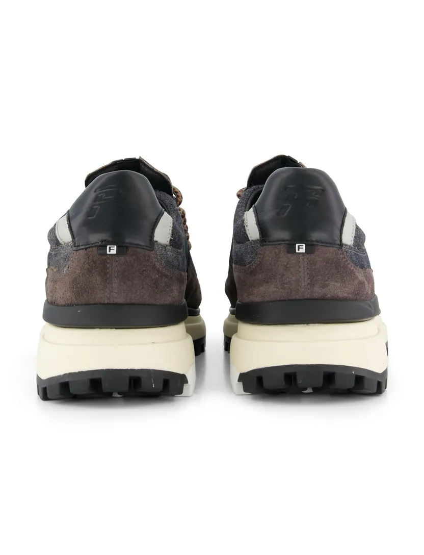 Sneaker Floris van Bommel veters grijs bruin