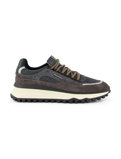 Floris van Bommel Floris van Bommel sneakers grijs bruin veters