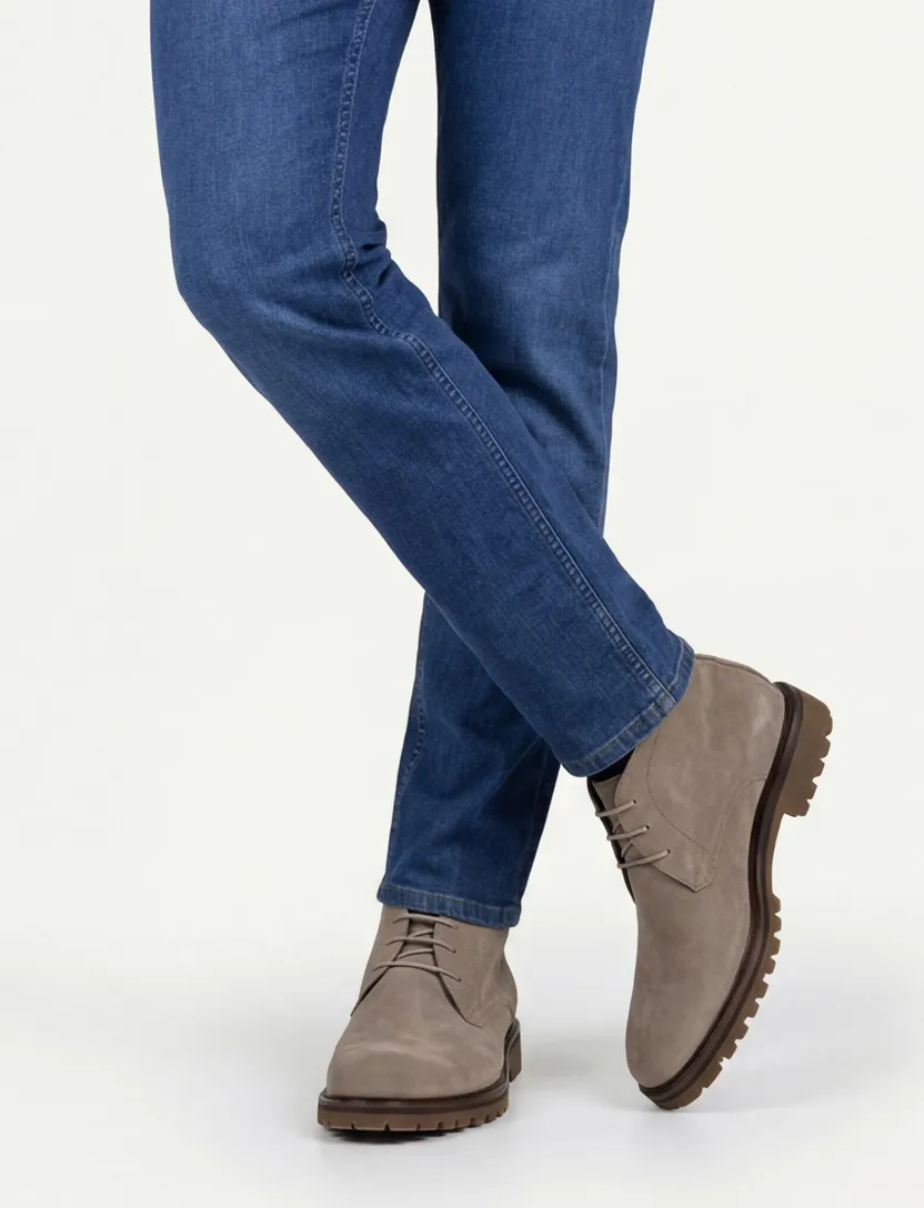 Effen veterschoen leer Floris van Bommel beige