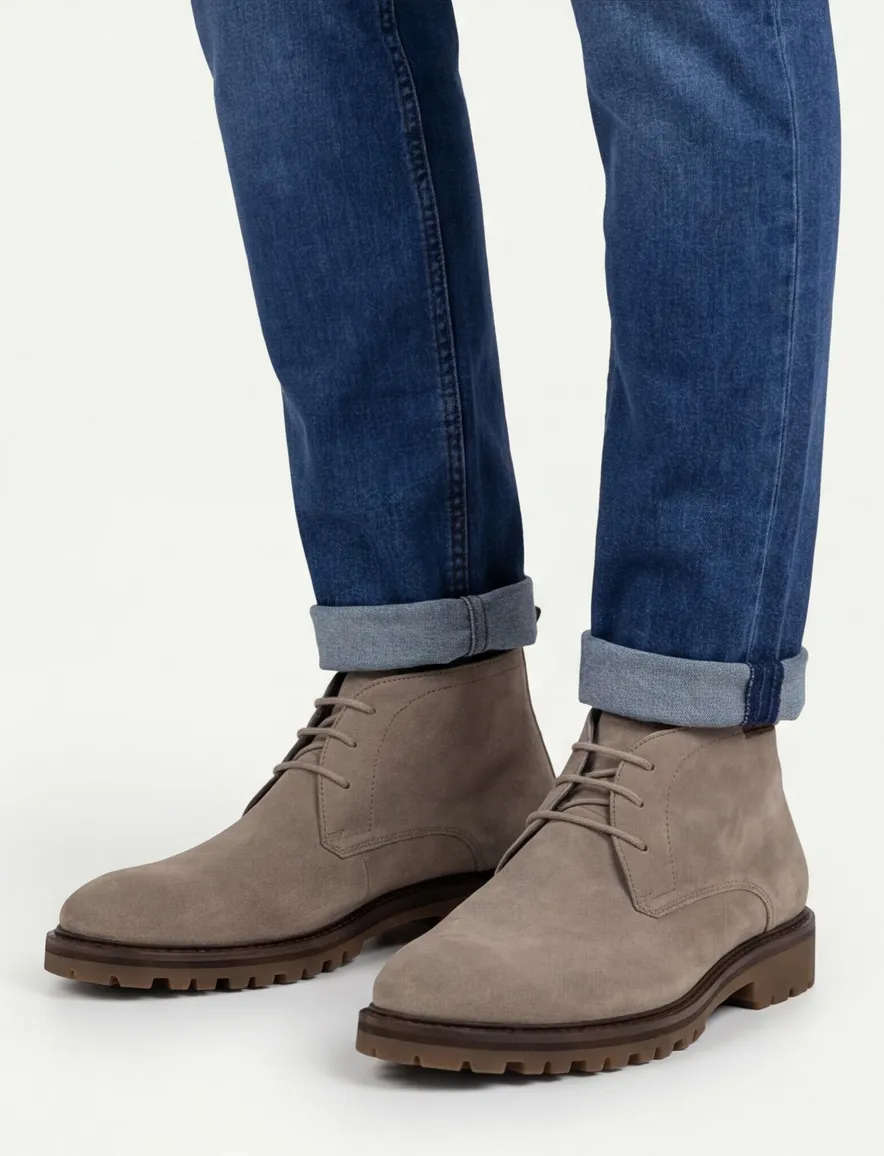 Veterschoen Floris van Bommel beige effen