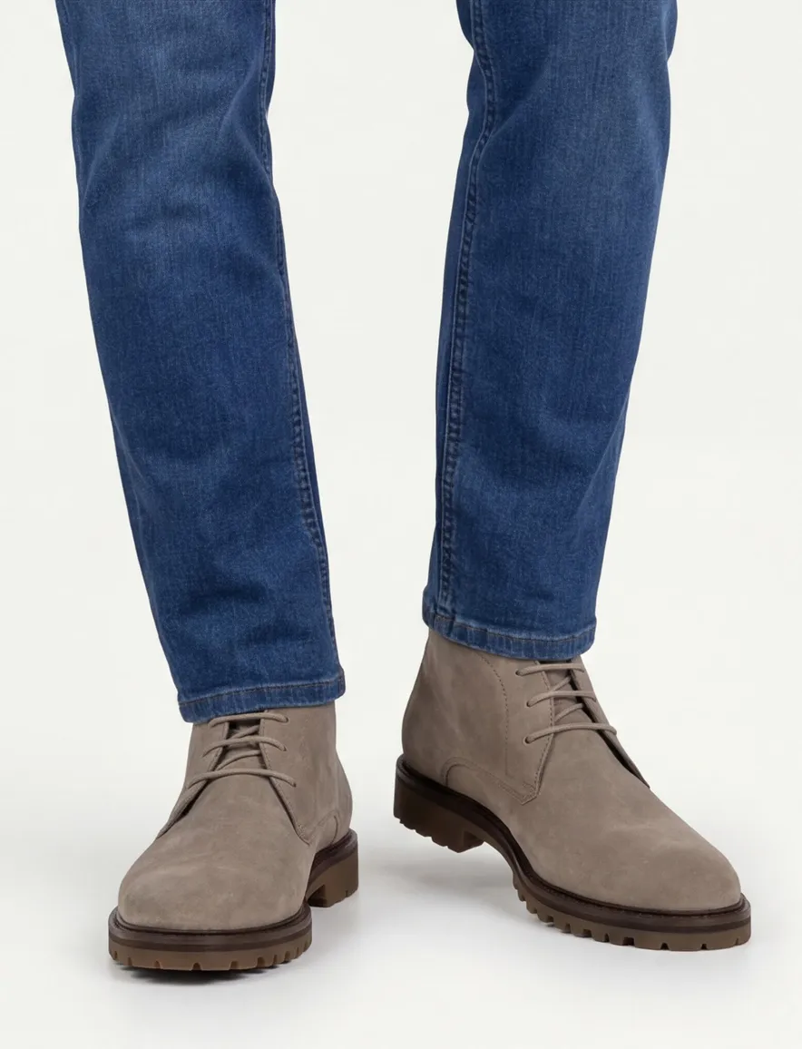Veterschoen Floris van Bommel beige effen