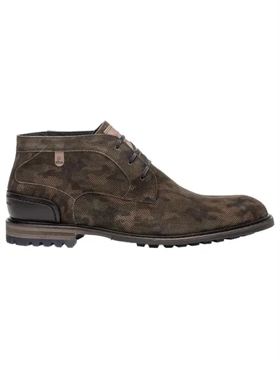 Floris van Bommel van Bommel nette schoenen groen geprint suede