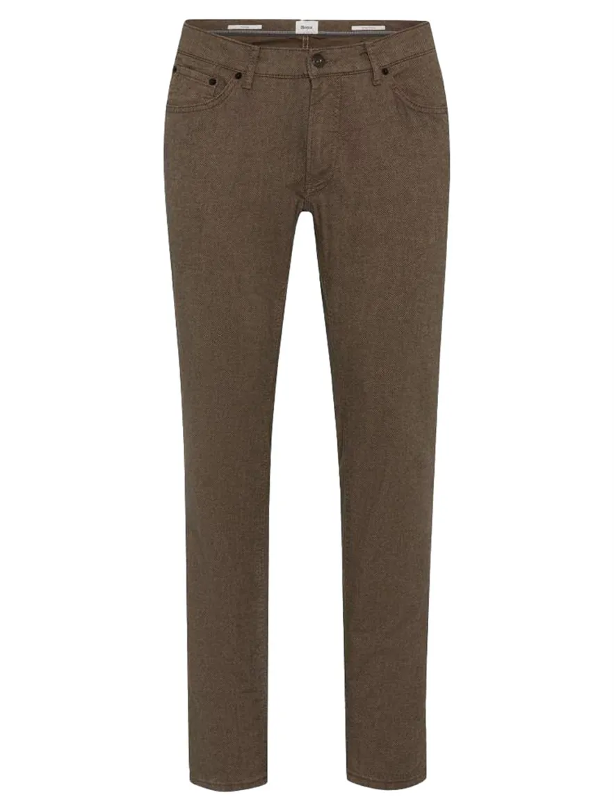 Brax Chuck pantalon bruin effen 5-pocket