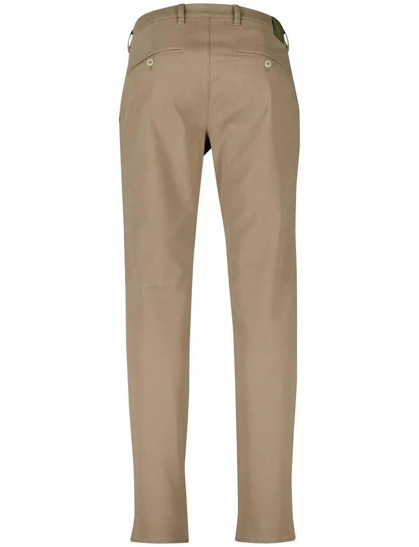 Brax Fabio pantalon effen camel katoen wijde fit