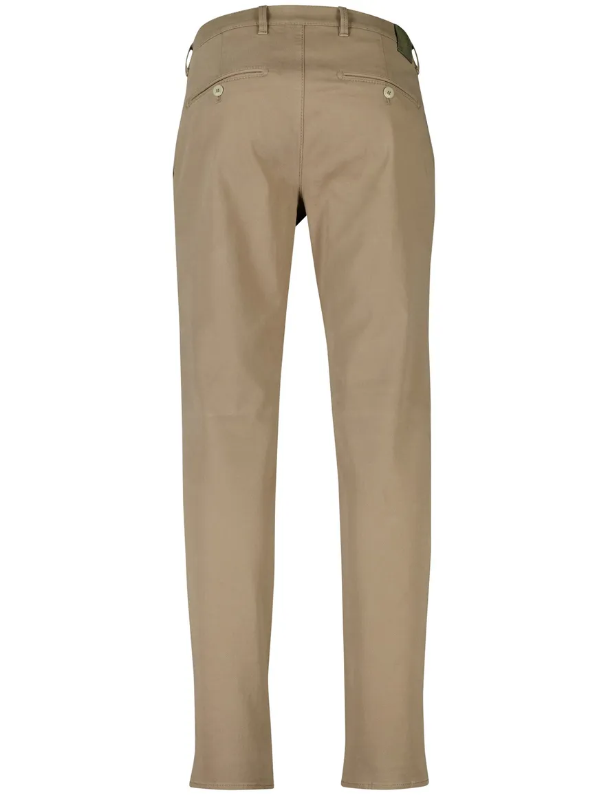 Brax Fabio pantalon effen camel wijde fit katoen