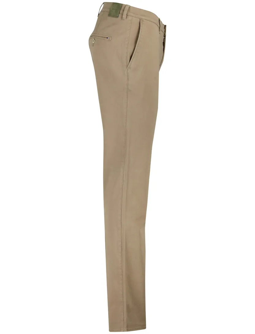 Brax Fabio pantalon effen camel katoen wijde fit