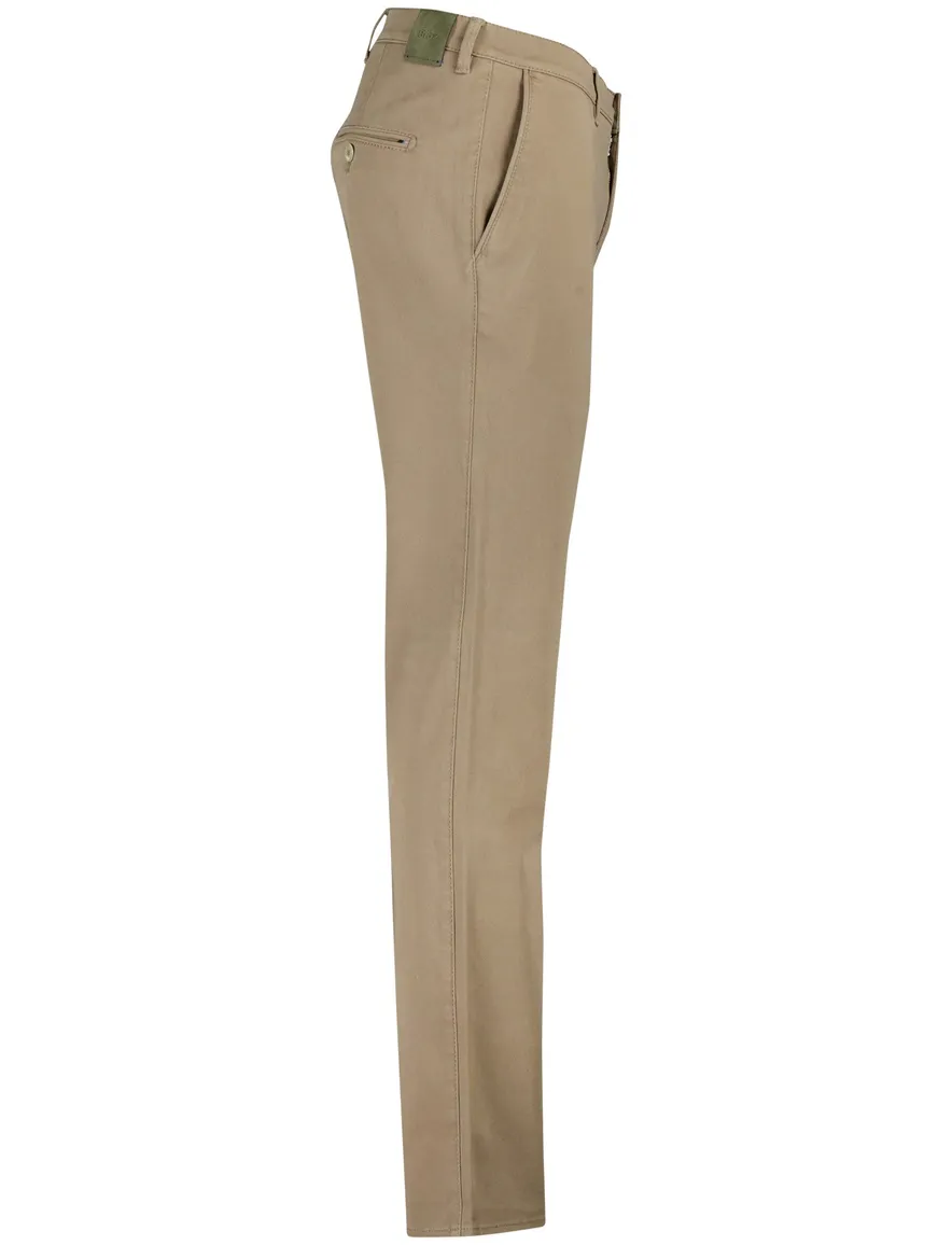 Brax Fabio pantalon effen camel wijde fit katoen