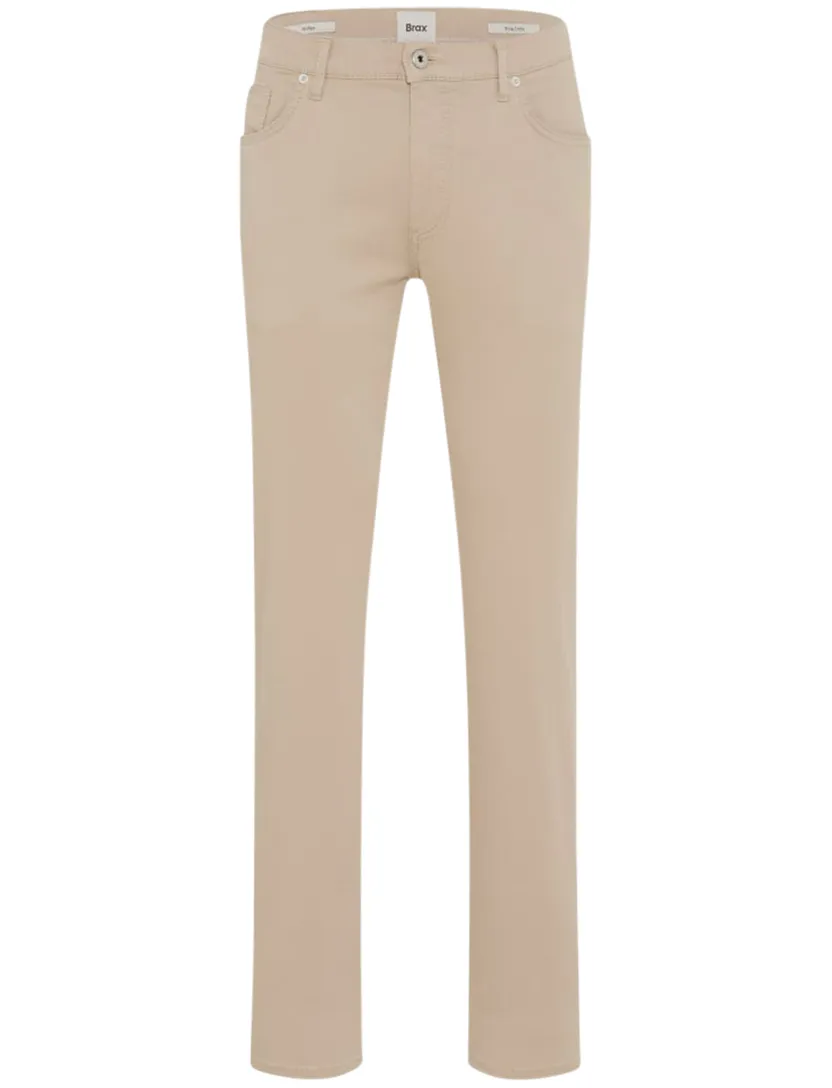 Brax pantalon 5-pocket beige effen zonder omslag