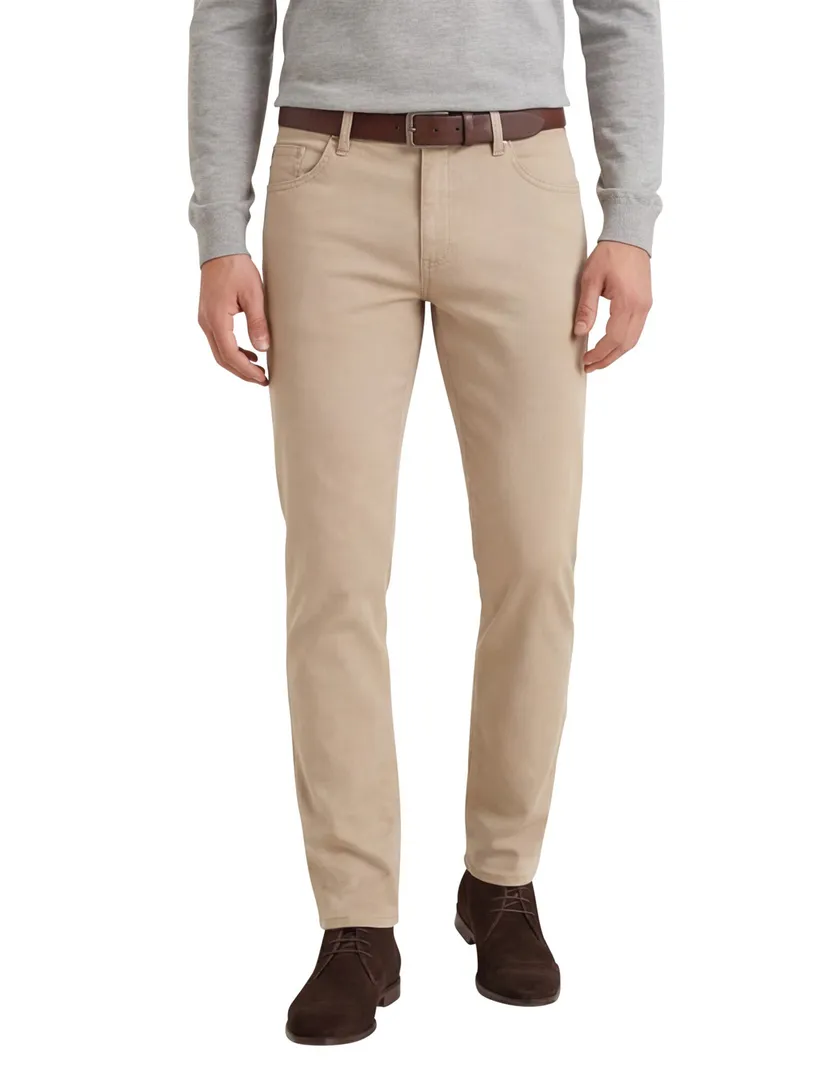 Brax pantalon 5-pocket beige effen zonder omslag