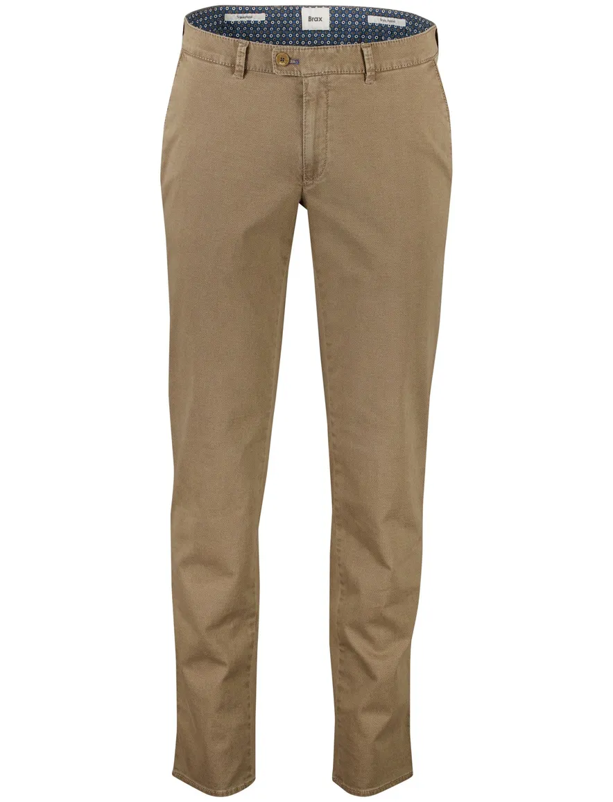 Brax pantalon katoen Fabio bruin