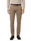 Brax Fabio pantalon effen bruin wijde fit katoen flatfront