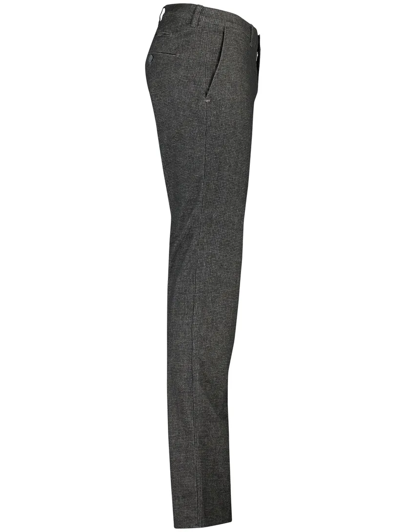 Brax Fabio pantalon grijs gemeleerd wijde fit katoen