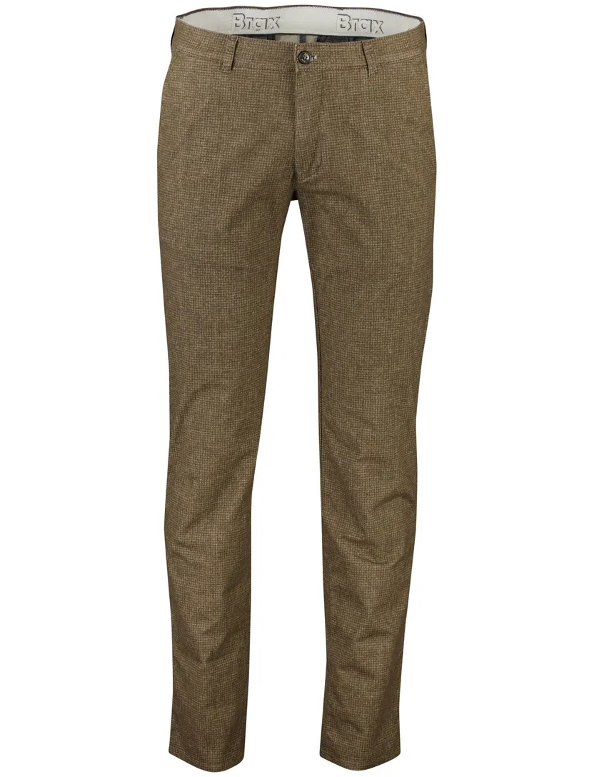 Brax Fabio pantalon bruin effen wijde fit katoen