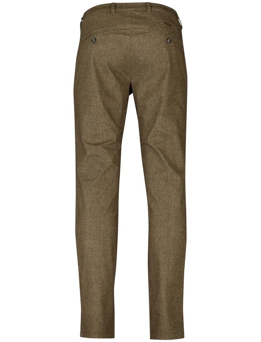 Brax Fabio pantalon bruin effen wijde fit katoen