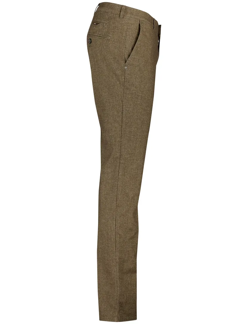 Brax Fabio pantalon bruin effen wijde fit katoen
