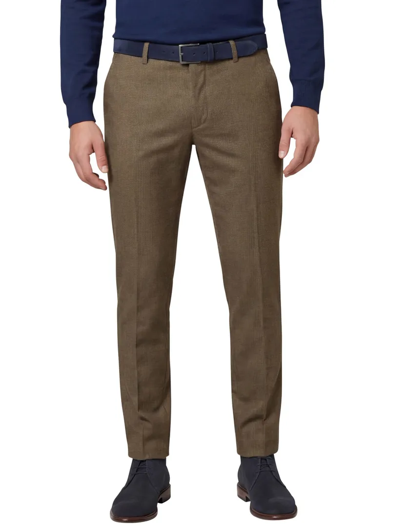 Brax Fabio pantalon bruin effen wijde fit katoen