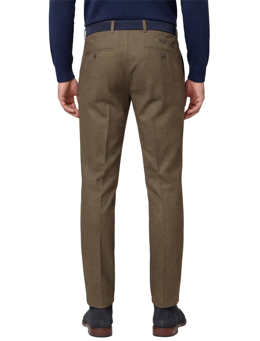 Brax Fabio pantalon bruin effen wijde fit katoen