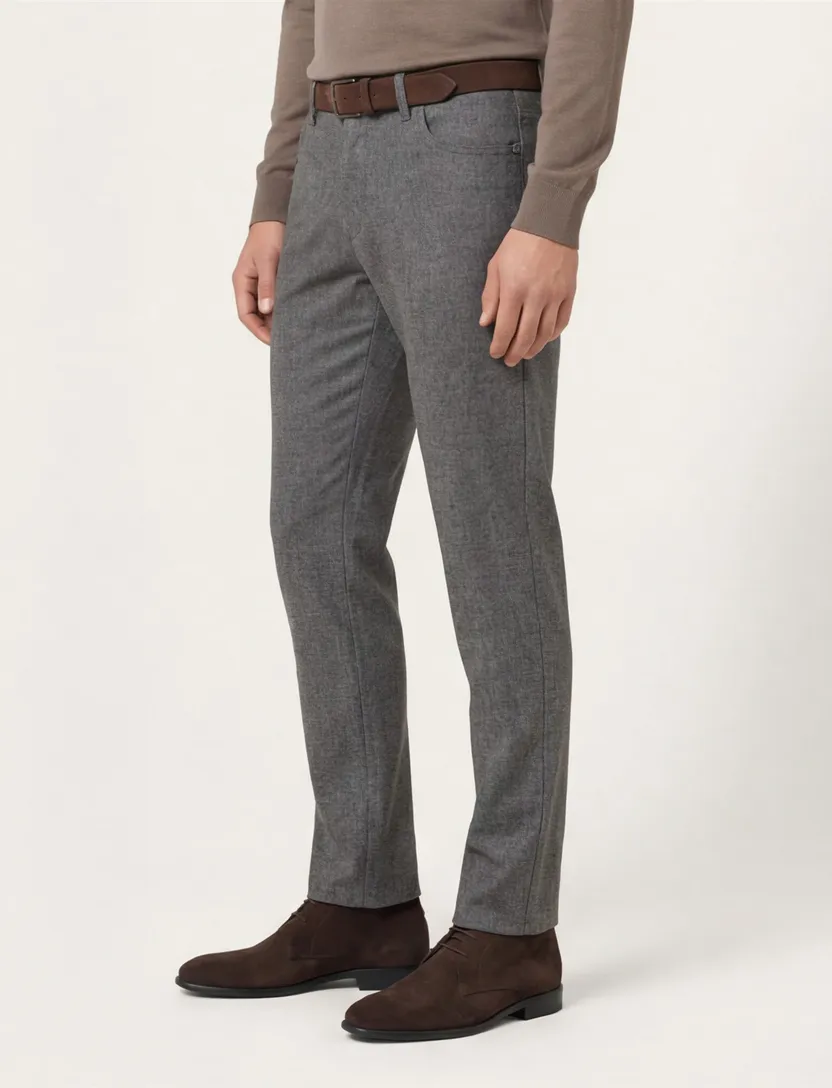 wollen pantalon Brax Chuck grijs