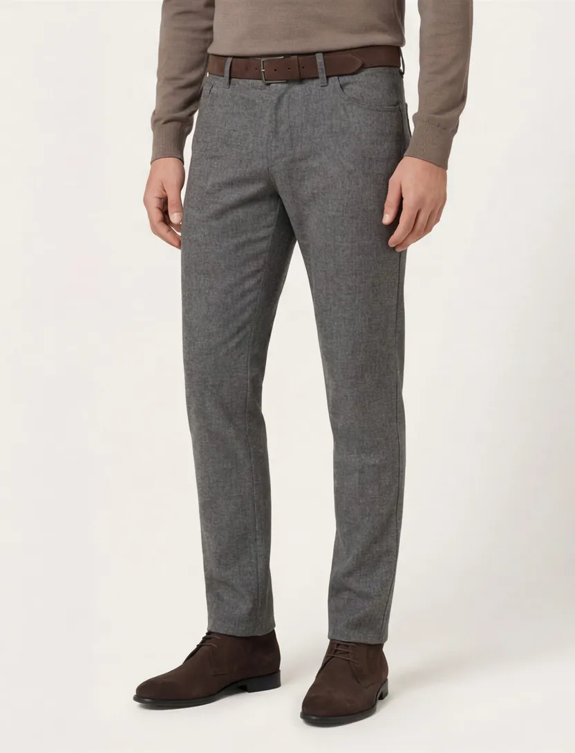 wollen pantalon Brax Chuck grijs