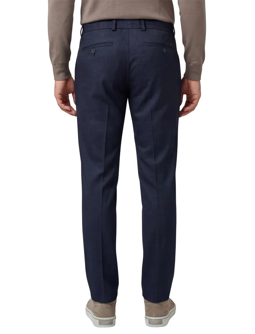 Eurex pantalon donkerblauw geruit regular fit