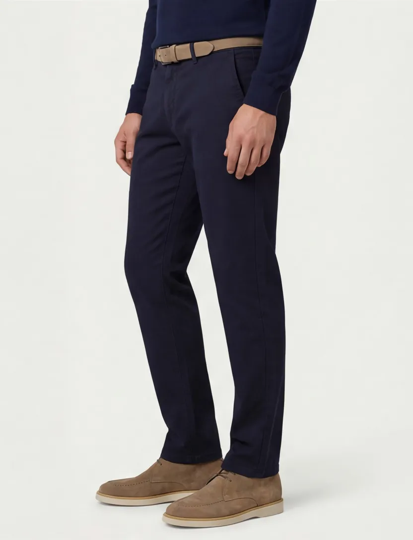 Eurex Jörn pantalon normale fit effen donkerblauw