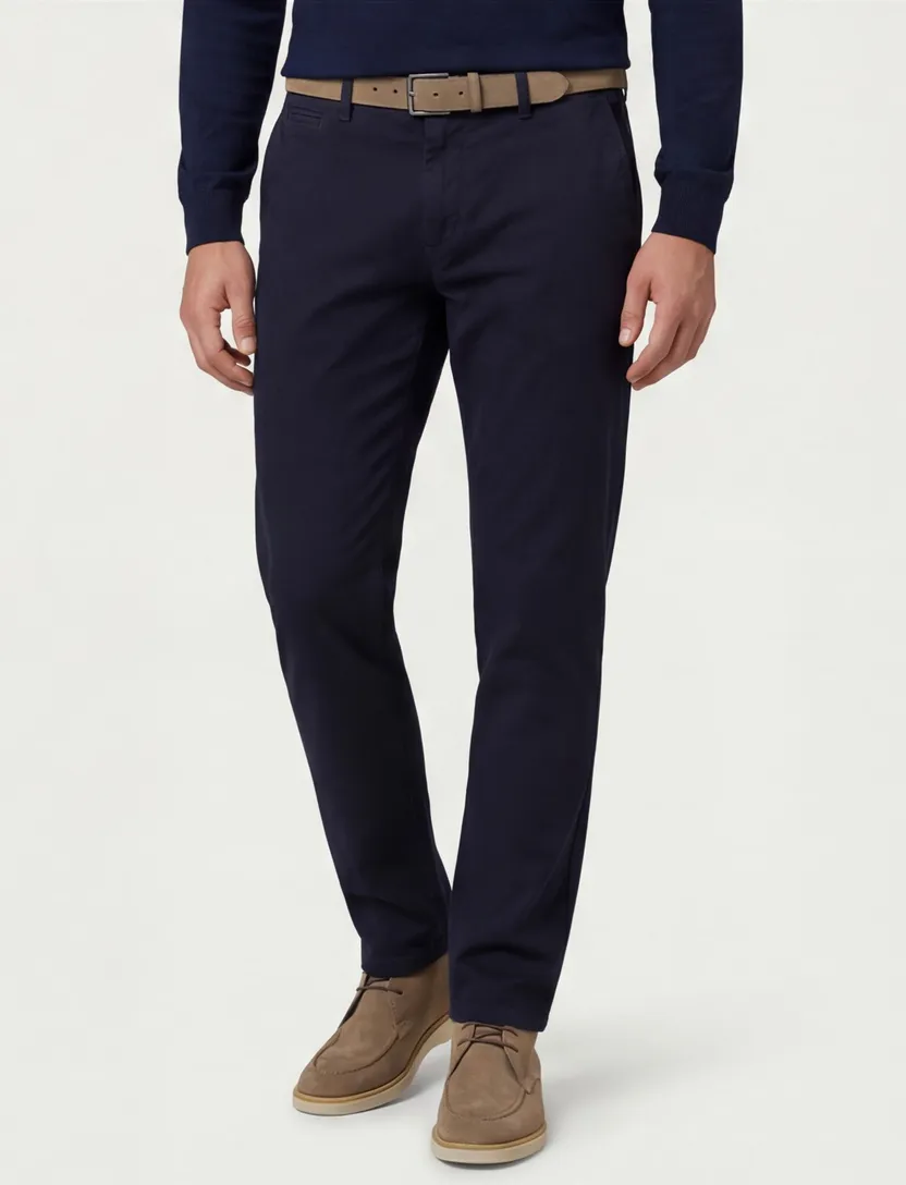 Eurex Jörn pantalon normale fit effen donkerblauw