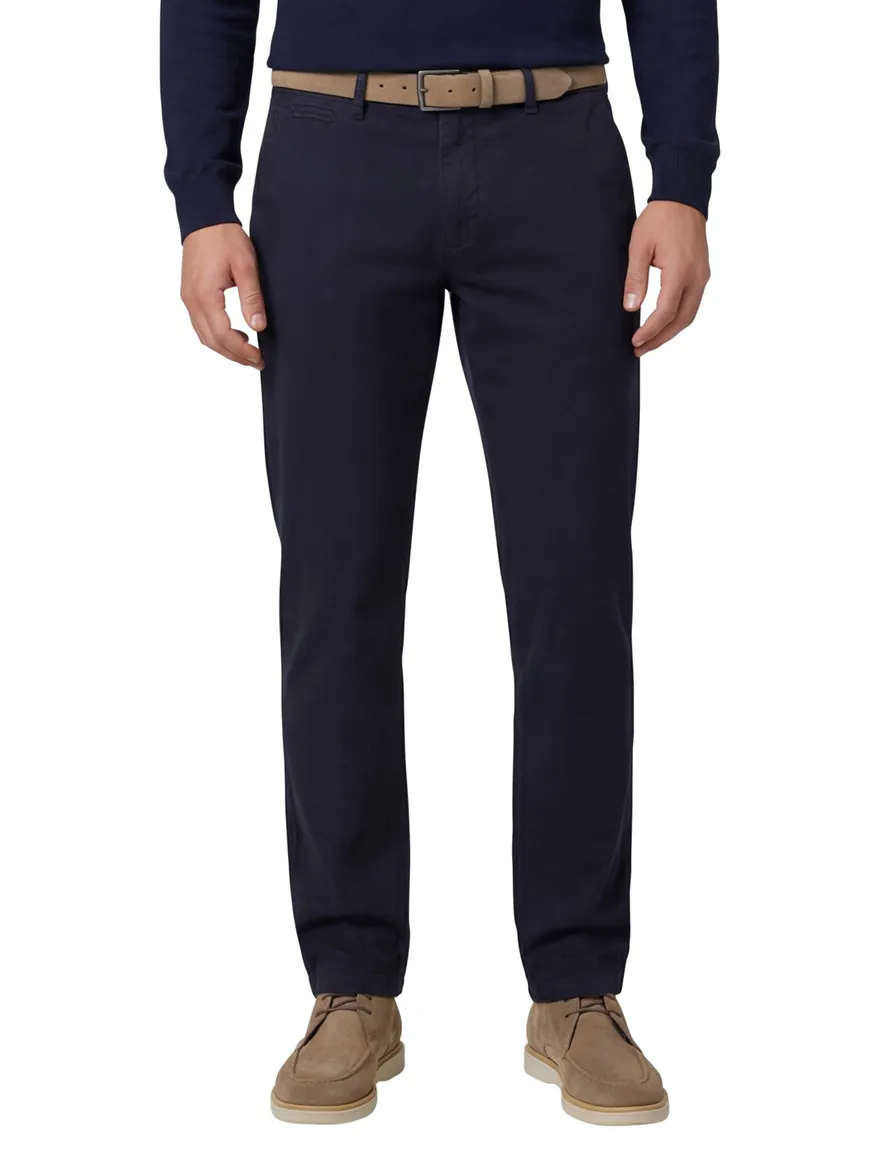 Eurex Jörn pantalon donkerblauw effen normale fit