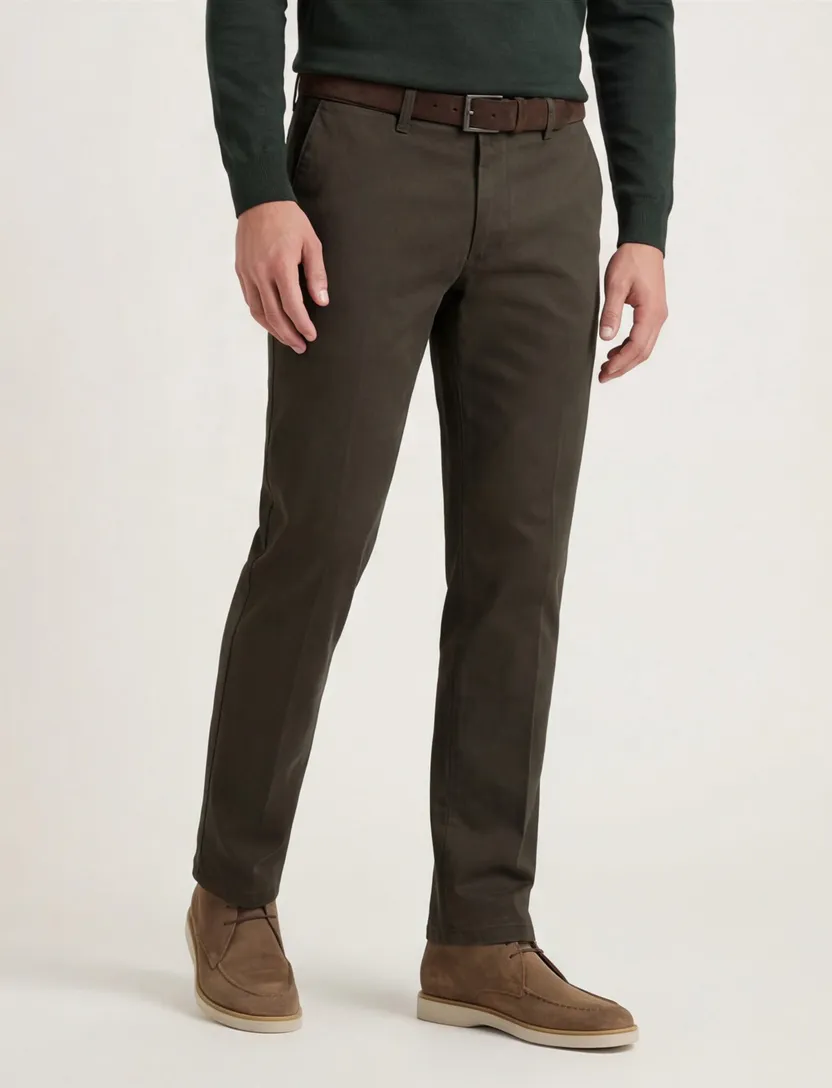 Eurex pantalon katoen groen effen
