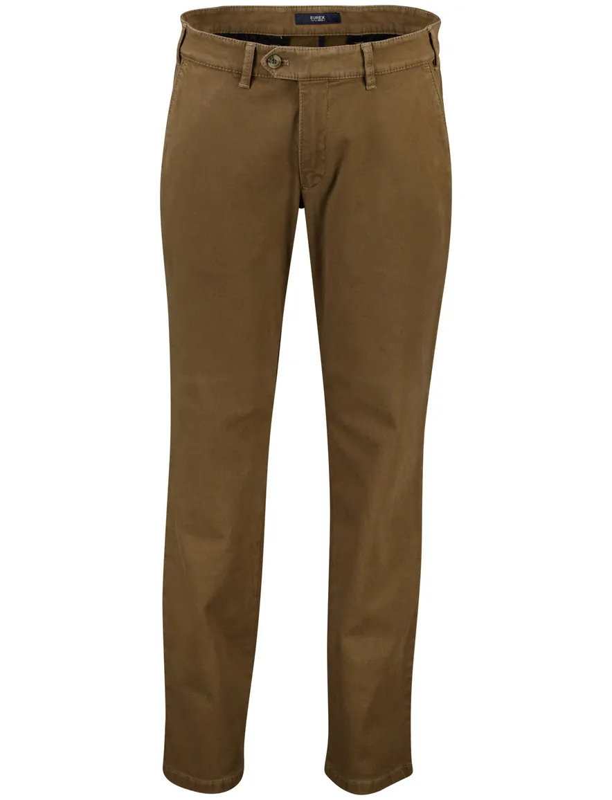 Eurex katoenen pantalon bruin