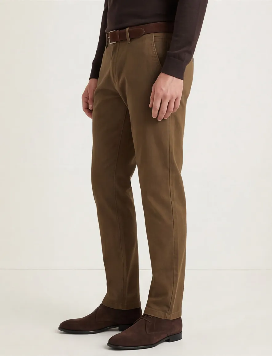Eurex katoenen pantalon bruin
