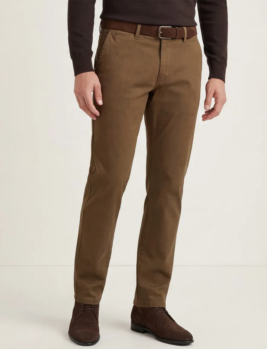 Eurex katoenen pantalon bruin
