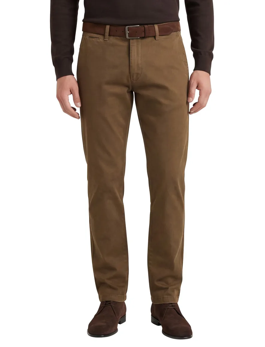 Eurex katoenen pantalon bruin