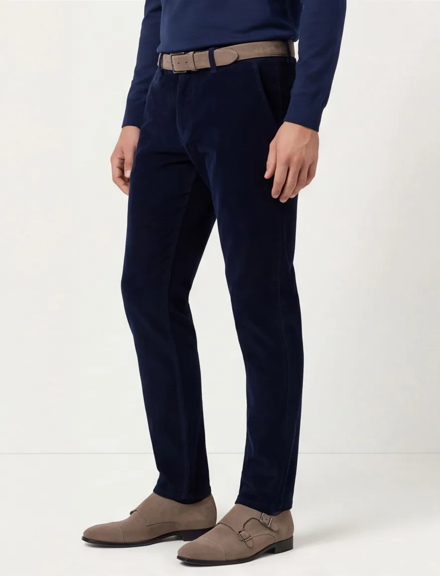 Eurex jim regular fit pantalon katoen donkerblauw