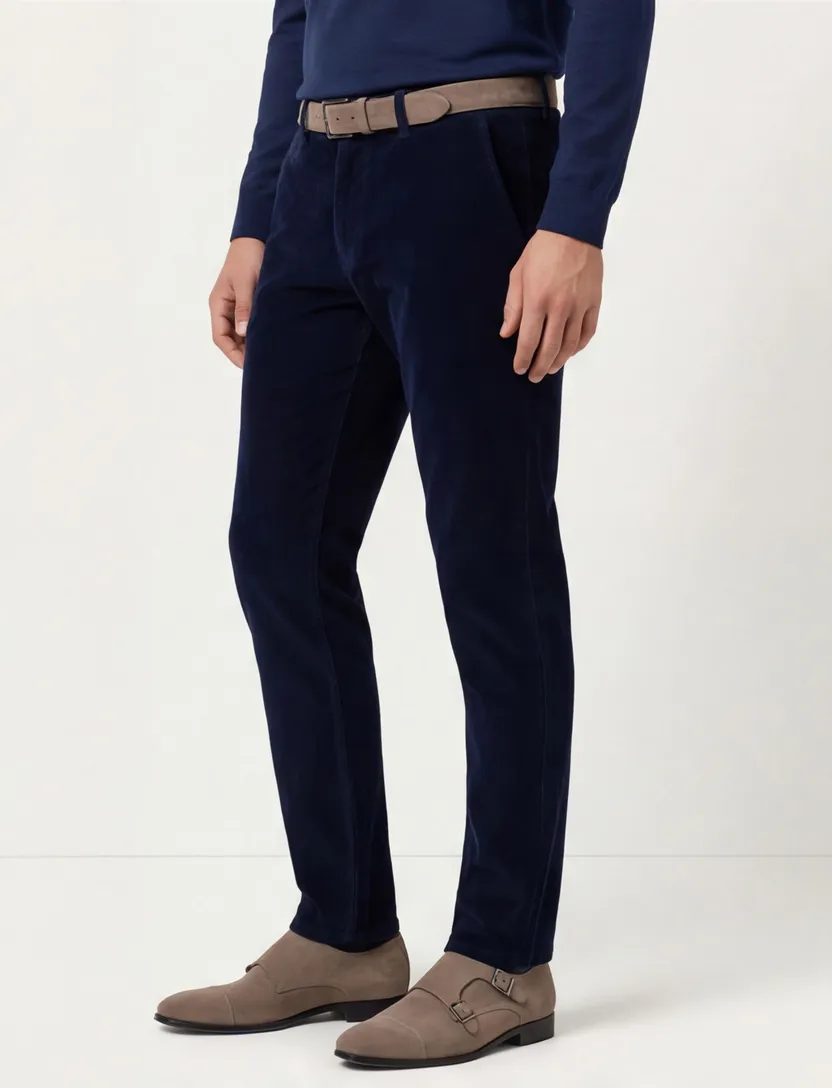 Eurex pantalon donkerblauw effen normale fit