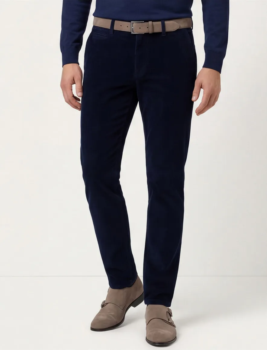 Eurex jim regular fit pantalon katoen donkerblauw