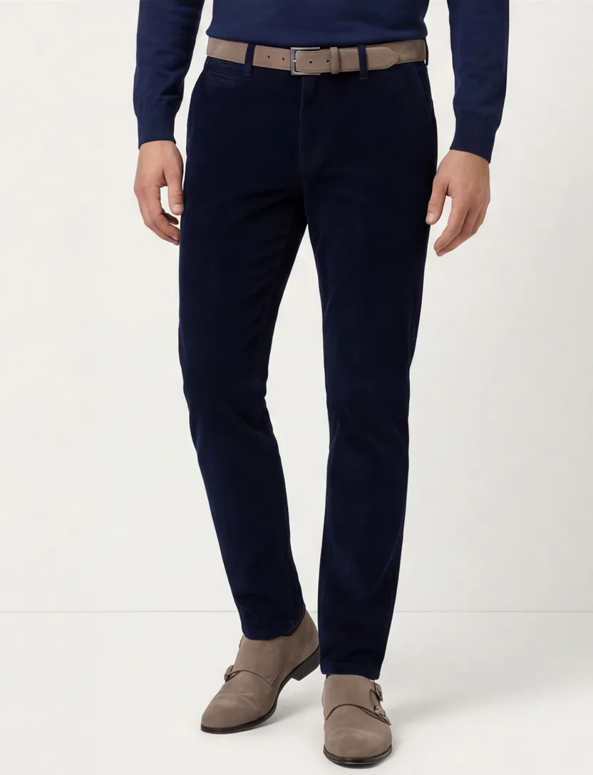 Eurex pantalon donkerblauw effen normale fit