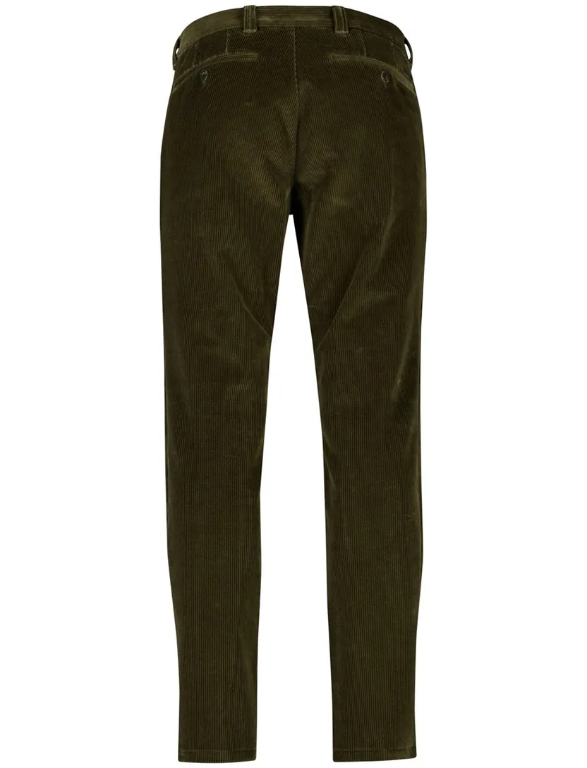 Eurex pantalon katoen groen effen normale fit
