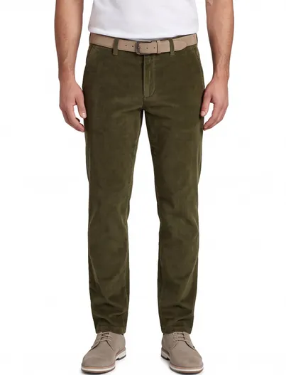 Eurex Eurex pantalon katoen groen effen normale fit